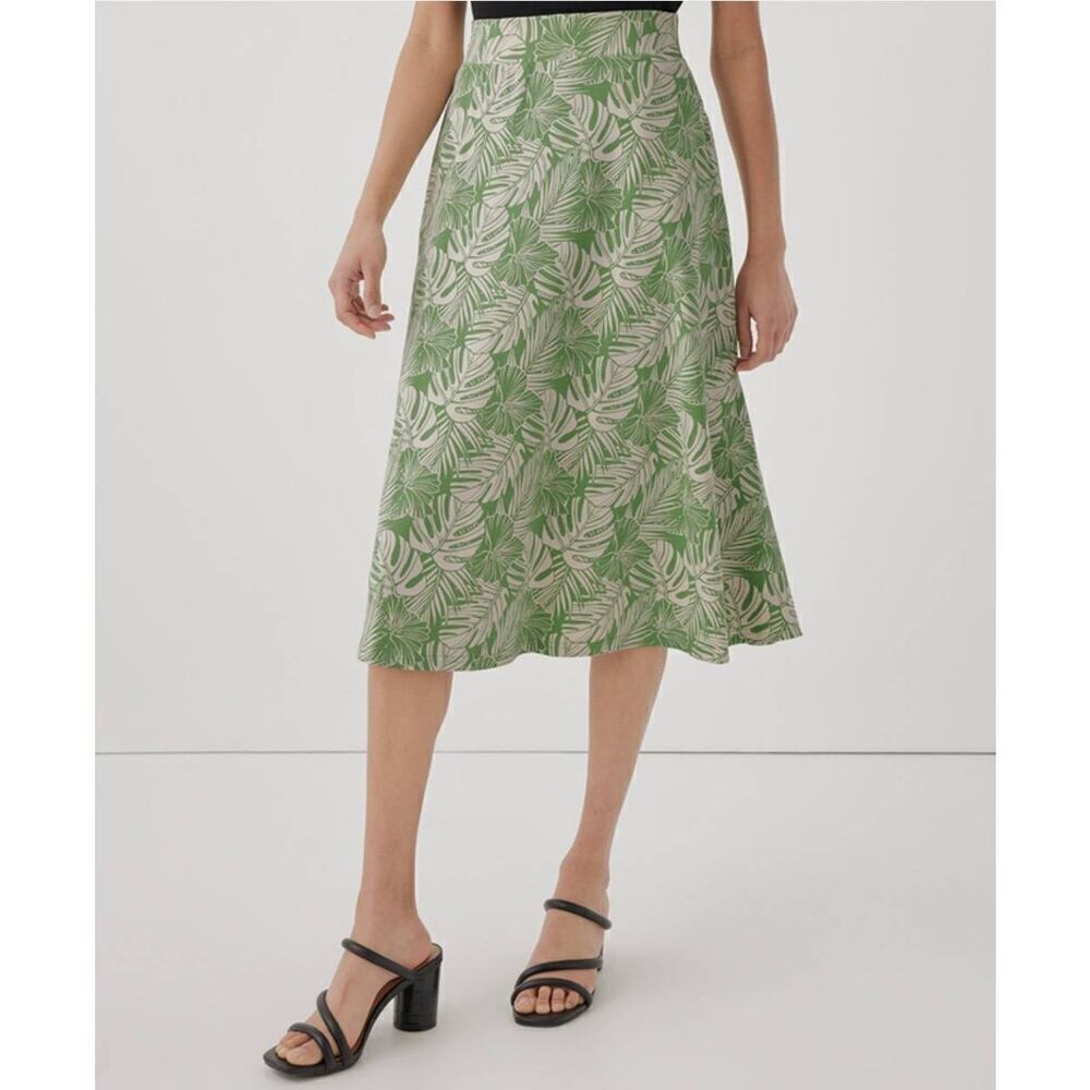 Pact Skirt Womens 3XL Plus Midi Floral Pull On A Line Careerwear Casual St Patri